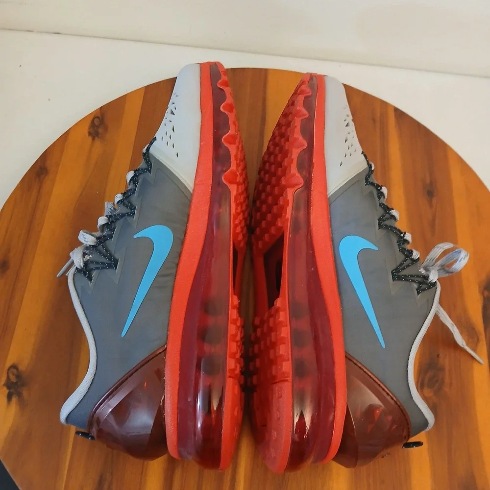 Nike Air Max Pacfly Mens 9 Gray Red Running Shoes Sneakers 707319-002